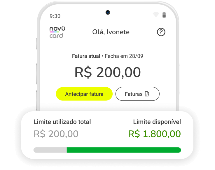 tela home de carta%cc%83o de credito